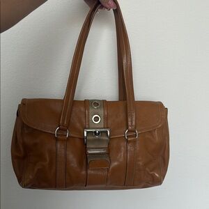 Prada Caramel Vintage Leather Shoulder Bag